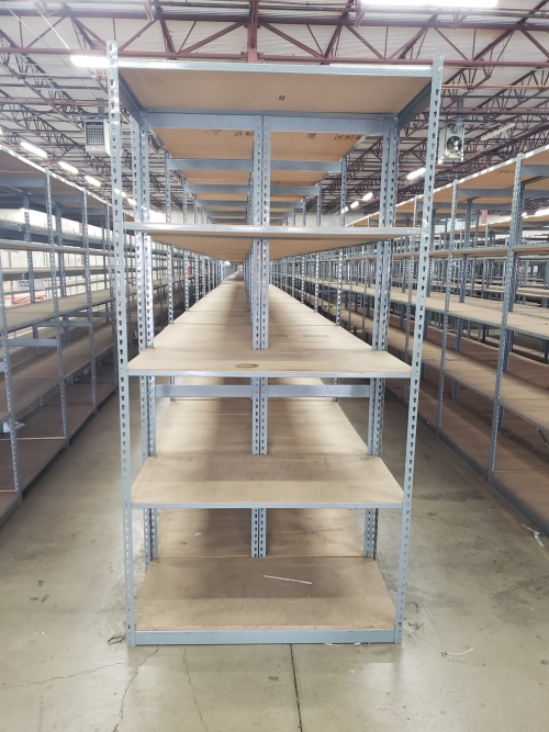 RIVET SHELVING ADD ON SECTION 24" DEEP X 48" WIDE X 84" TALL W/ 5 LEVELS - USED